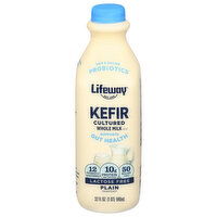 Lifeway Lactose Free Cultured Whole Milk Plain Unsweetened Kefir - 32 Fluid ounce