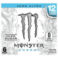 Monster Energy Drink, Zero Sugar, Zero Ultra, 6 Pack - 6 Each