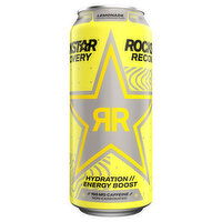 Rockstar Energy Drink, Lemonade, Recovery - 16 Fluid ounce