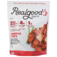 Realgood Foods Co. Chicken Meat, General Tso's, White, Lightly Breaded - 18 Ounce