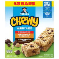 Quaker Chocolate Chip/Peanut Butter Chocolate Chip/Dark Chocolate Chunk Granola Bars Variety Pack - 48 Each