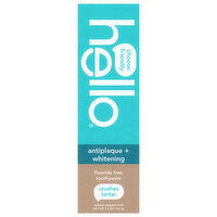 Hello Antiplaque + Whitening Fluoride Free Natural Peppermint Toothpaste - 5 Ounce