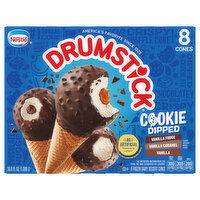 Drumstick Cookie Dipped Vanilla, Vanilla Fudge and Vanilla Caramel Ice Cream Sundae Cone Variety Pack
