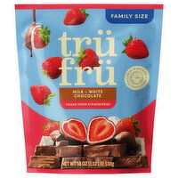 Tru Fru Milk + White Chocolate Frozen Fresh Strawberries Family Size - 18 Ounce