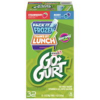 Go-Gurt Yogurt, Fat Free, Strawberry/Berry, 32 Each