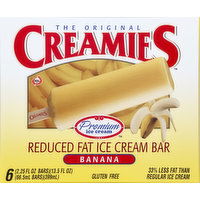 Creamies Ice Cream Bar, Reduced Fat, Banana - 6 Each