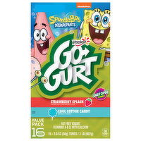 Go-Gurt Fat Free SpongeBob SquarePants Strawberry Splash/Cool Cotton Candy Yogurt Value Pack - 16 Each