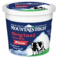 Mountain High Yogurt, Plain, Original, Whole Milk, 64 Ounce