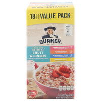 Quaker Oatmeal, Fruit & Cream, Instant, Value Pack - 18 Each