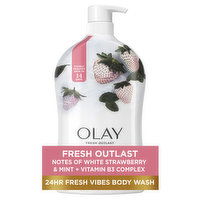 Olay Fresh Outlast Body Wash, White Strawberry & Mint, 33 FL OZ, 33 Fluid ounce