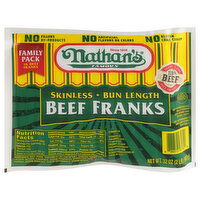 Nathan's Famous Skinless Bun Length Beef Franks - 28 Ounce