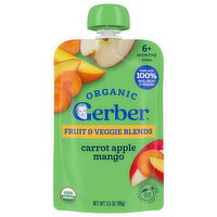 Gerber 6+ Months Sitter Carrot Apple Mango Fruit & Veggie Blends - 3.5 Ounce