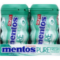 Mentos Gum, Sugarfree, Spearmint, with Green Tea Extract, 4 Each