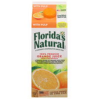 Florida's Natural Orange Juice, 100% Premium, with Pulp - 52 Fluid ounce