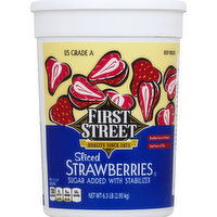 First Street Strawberries, Slices, 104 Ounce