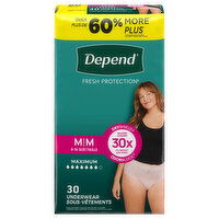 Depend Underwear, Maximum, Medium - 30 Each