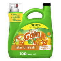 Gain Liquid Laundry Detergent, Island Fresh Scent, 100 loads - 144 Fluid ounce