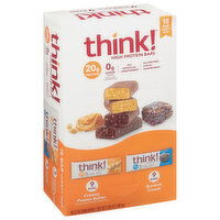 Think! High Protein Bars, Creamy Peanut Butter/Brownie Crunch, Variety Pack, 18 Pack - 18 Each