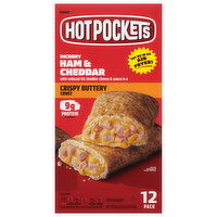 Hot Pockets Sandwiches, Hickory Ham & Cheddar, Cripsy Buttery Crust, 12 Pack - 12 Each