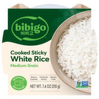Bibigo Medium Grain Cooked Sticky White Rice - 7.4 Ounce