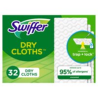 Swiffer Sweep + Mop, Dry Pads Refill, Floor Cleaner, Unscented, 32 Each