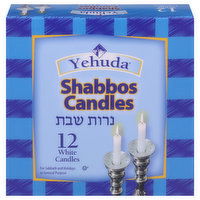 Yehuda Candles, Shabbos, White - 12 Each