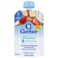 Gerber Fruit Puree & Yogurt, Strawberry Banana, Toddler (12+ Months) - 3.5 Ounce