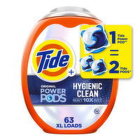 Tide Power PODS Laundry Detergent Pacs, Original, 63 Each