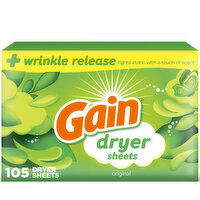 Gain dryer sheets, Original Scent - 105 Each
