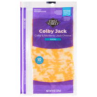 First Street Sliced Cheese, Colby Jack, 10 Each