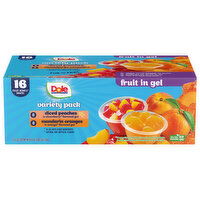Dole Variety Pack in Gel Diced Peaches/Mandarin Oranges Fruit Bowl - 16 Each