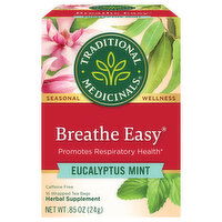 Traditional Medicinals Herbal Supplement, Breathe Easy, Eucalyptus Mint, Tea Bags - 16 Each