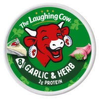 The Laughing Cow Creamy Garlic & Herb Spreadable Cheese Wedges, 5.4 oz Box (8 Count) - 8 Each