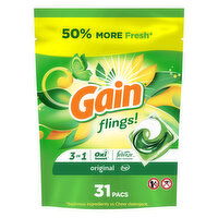 Gain Flings Laundry Detergent Pacs, Original Scent, 152 Each