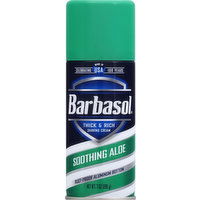 Barbasol Shaving Cream, Thick & Rich, Soothing Aloe - 7 Ounce