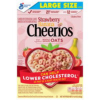 Cheerios Cereal, Strawberry Banana, Large Size - 14.9 Ounce