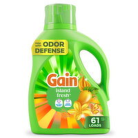 Gain Gain Liquid Laundry Detergent, Now with Odor Defense, Island Fresh Scent, 81 fl oz, 61 Loads - 81 Ounce