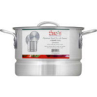 Sazon Stock Pot, with Steamer, Aluminum, 8 Quart - 1 Each