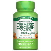 Nature's Truth Turmeric Curcumin Complex, 2000 mg, Standardized, Quick Release Capsules, 90 Each