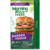 MorningStar Farms Veggie Burgers, Garden Veggie - 9.5 Ounce