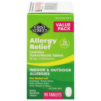 First Street Allergy Relief, Indoor & Outdoor, 10 mg, Tablets - 90 Each