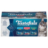 Blue Buffalo Cat Food, Chicken/Salmon/ Ocean Fish and Tuna Entrees, Pate, Adult, Variety Pack - 12 Each