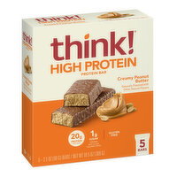 Think! Creamy Peanut Butter High Protein Bar, 5 Count - 5 Each