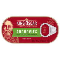 King Oscar Anchovies, Flat Fillets in Olive Oil - 2 Ounce