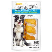 Chompems 6in Beefhide Spirals W/Chicken, 2 Each