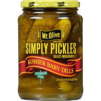 Mt Olive Pickles, Kosher Baby Dills - 24 Fluid ounce