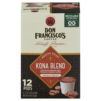 Don Francisco's Coffee, Medium Roast, Kona Blend, Single Serve Pods - 12 Each