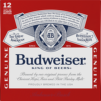 Budweiser Aluminum Bottle 12/16oz - 192 Ounce