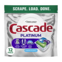 Cascade Platinum Dishwasher Pods, Fresh - 12 Each