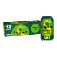 Seagrams Ginger Ale Soda Soft Drinks Fridge Pack Cans - 12 Each